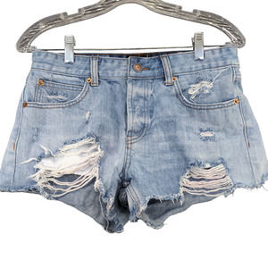 Twelve By Ontwelfth Womens Cut Off Jean Shorts Blue Size 27 Denim Distressed
